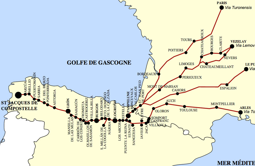 Camino Francés map.