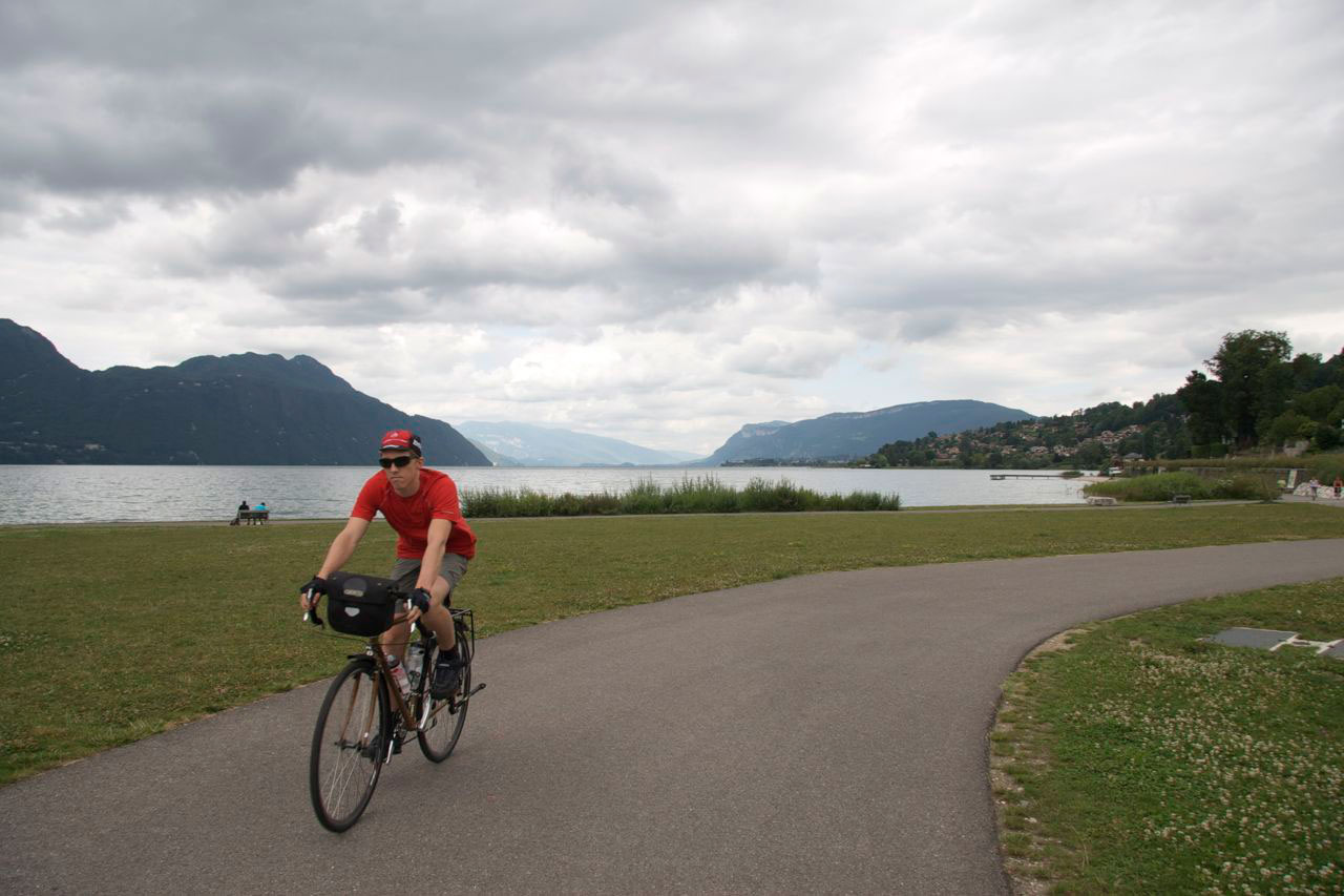 Riding around the lake on our day off